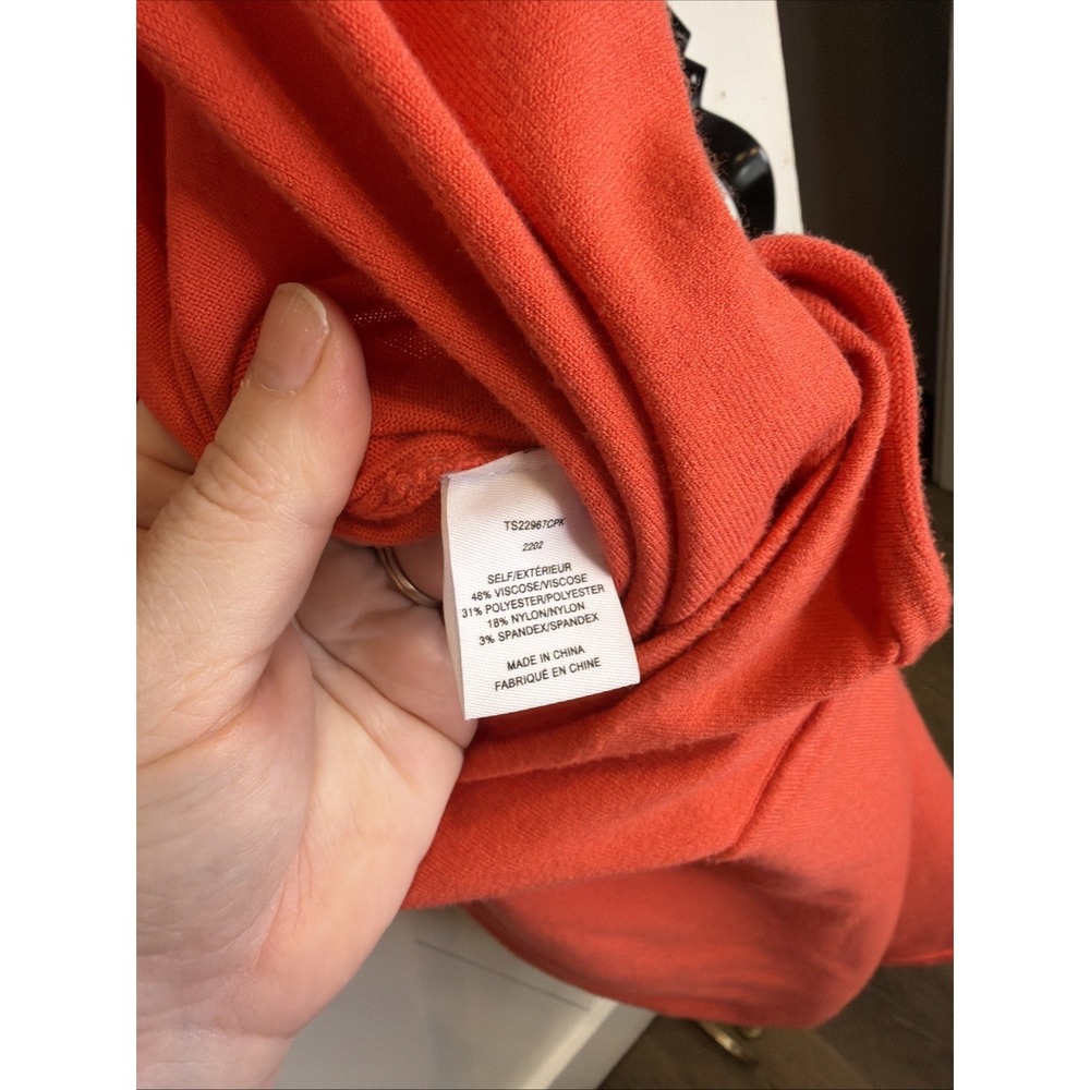 Derek Lam 10 Crosby Raylen Twist Short Sleeve Orange Sweater Dress Size Medium - Picture 9 of 10